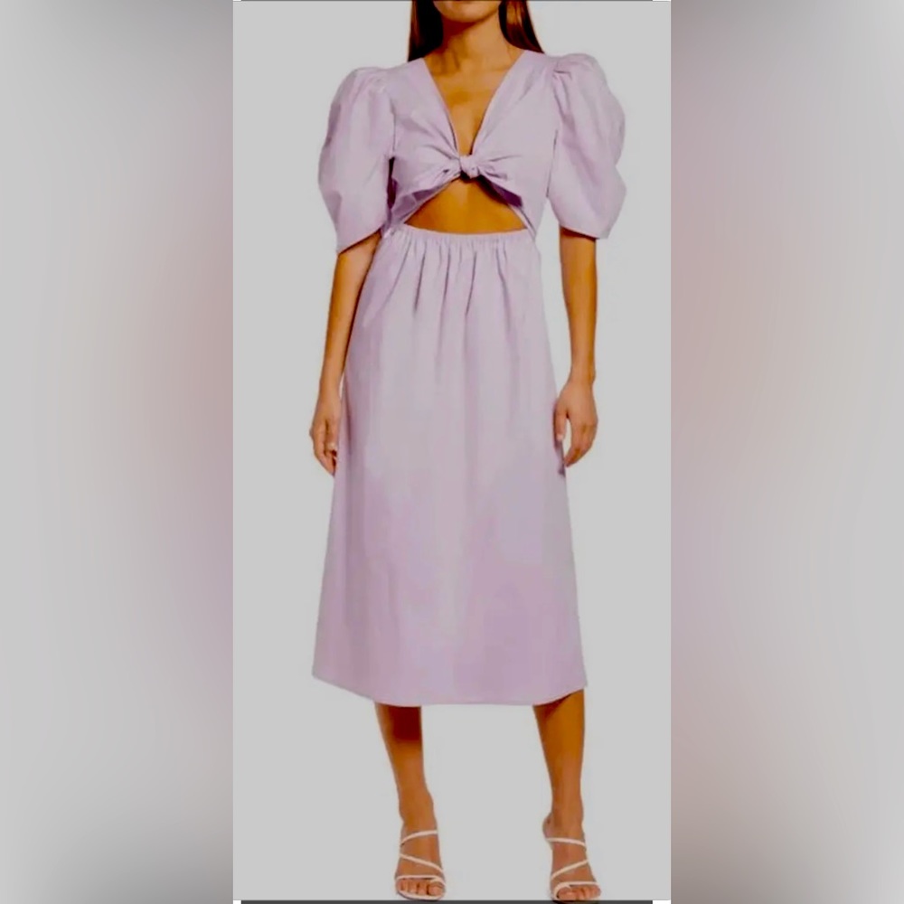 COPY - WAYF CUTOUT LAVENDER TWIST MIDI. NWT